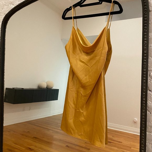 Planet Blue - Yellow Silk Slip Dress - S - Picture 2 of 10